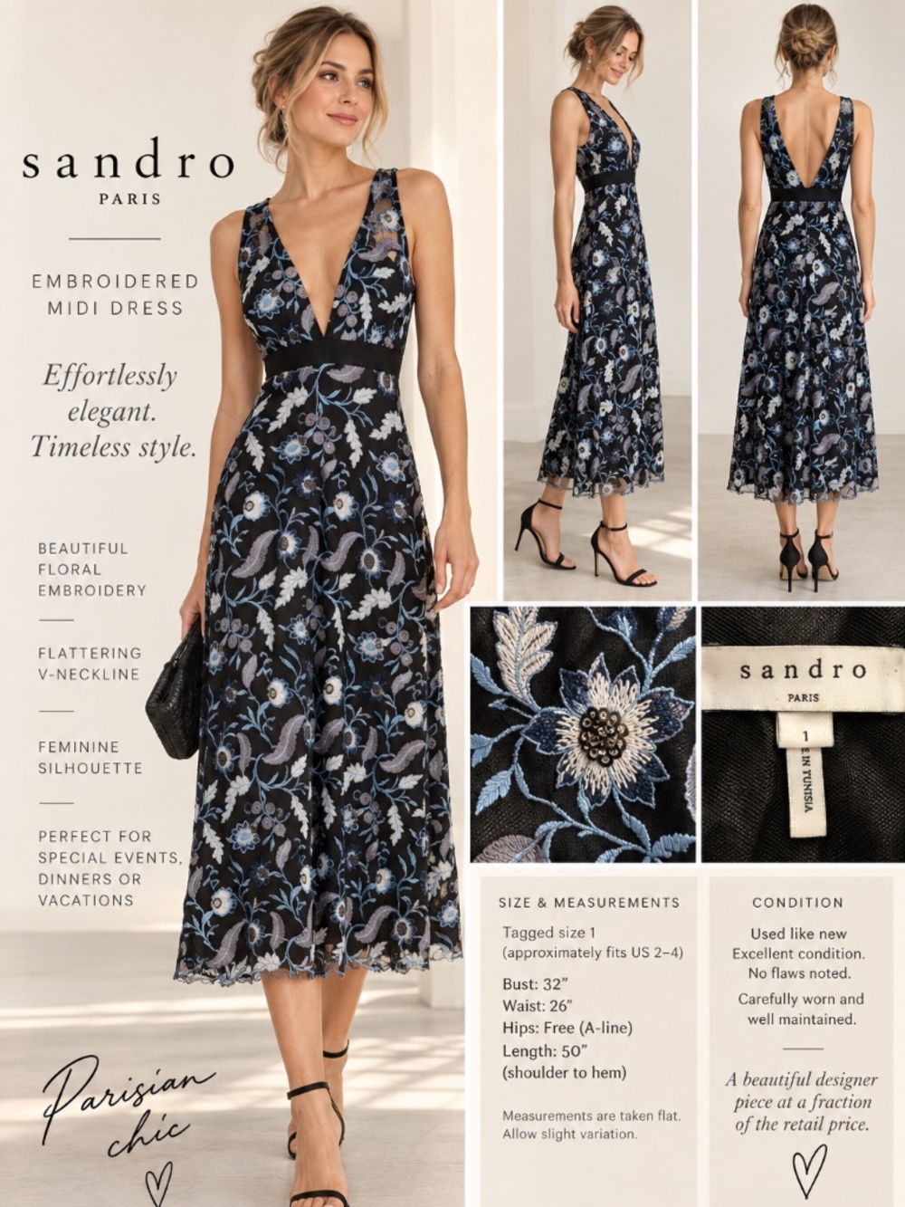 Sandro Dress Size 1 ( US Size 2-4)